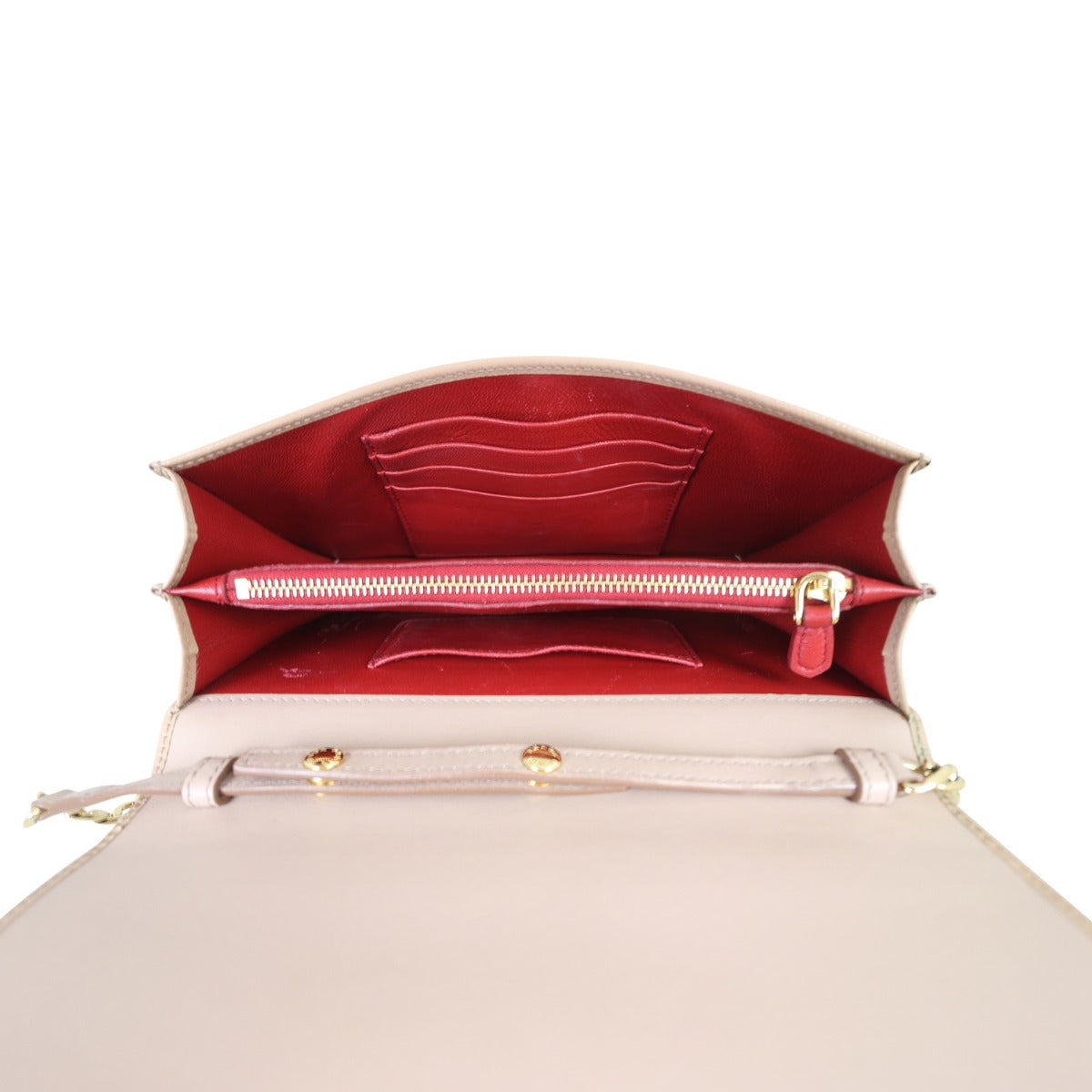 Prada Saffiano Vernice Chain Bag Interior