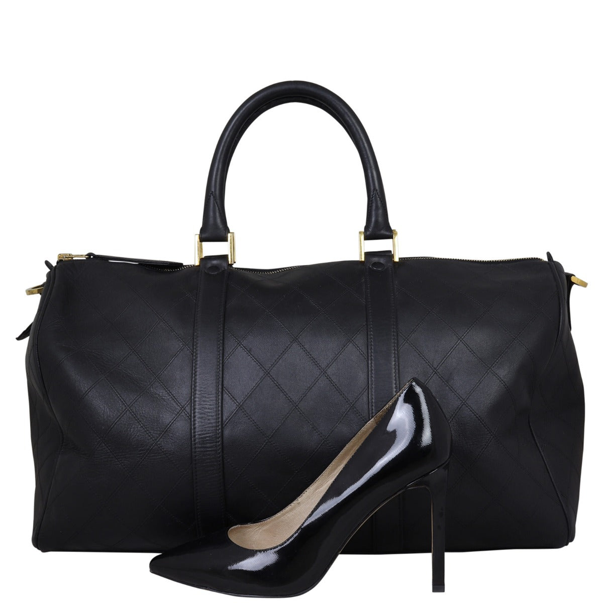 Chanel Vintage Double Stitch Duffle Bag Shoe