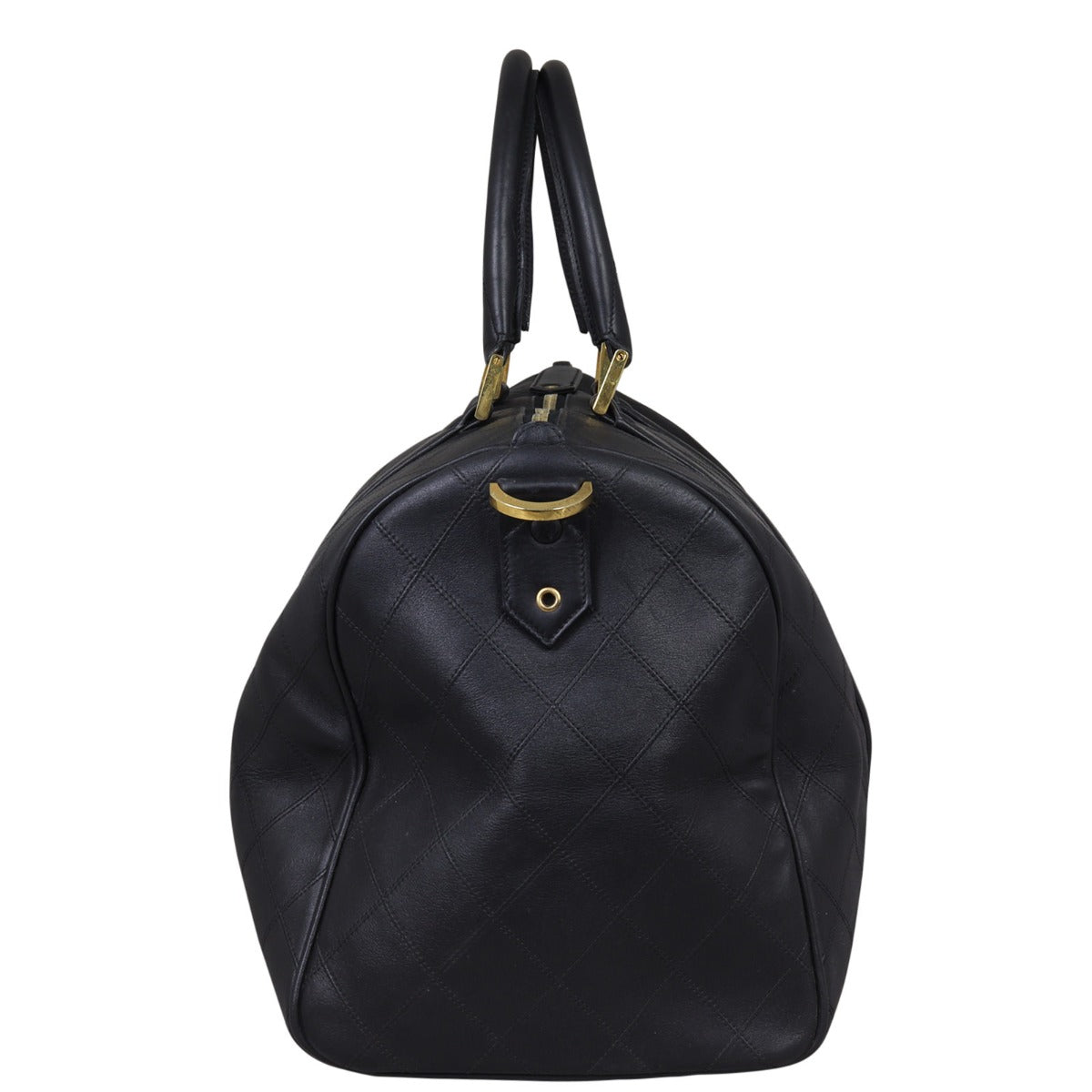 Chanel Vintage Double Stitch Duffle Bag Side