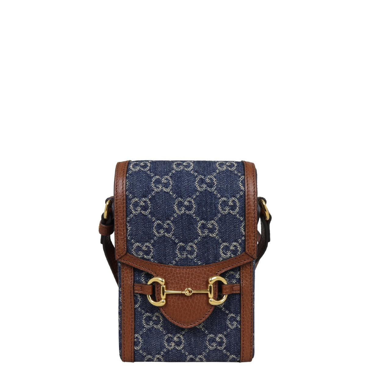 Gucci GG Denim Horsebit 1955 Mini Bag Front