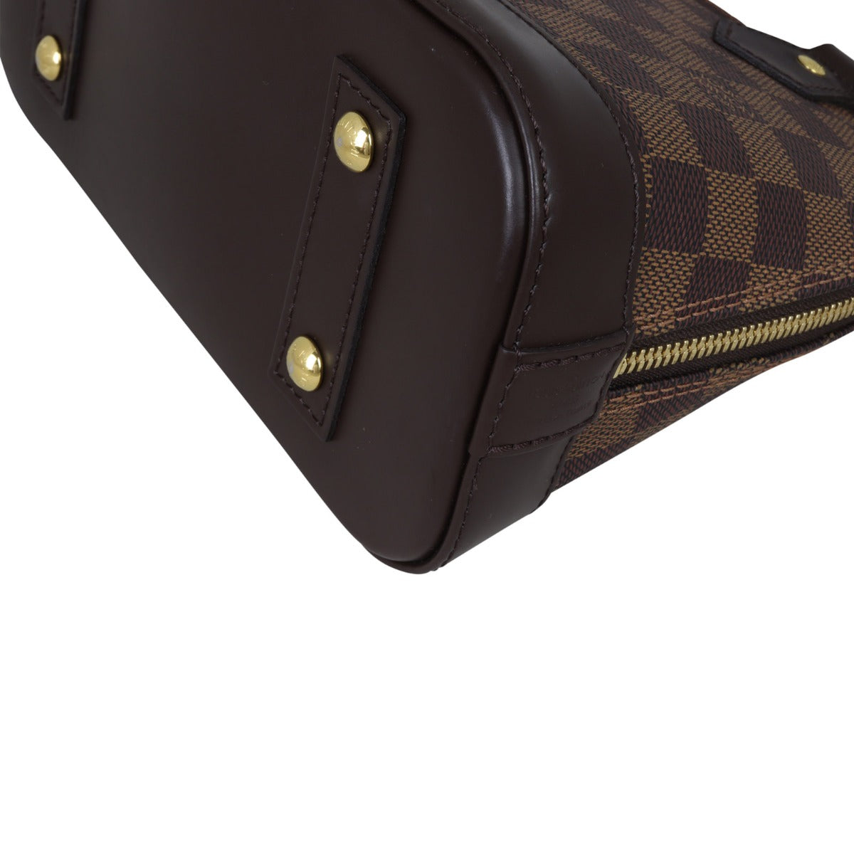 Louis Vuitton Alma BB Damier Ebene Corner Closeup