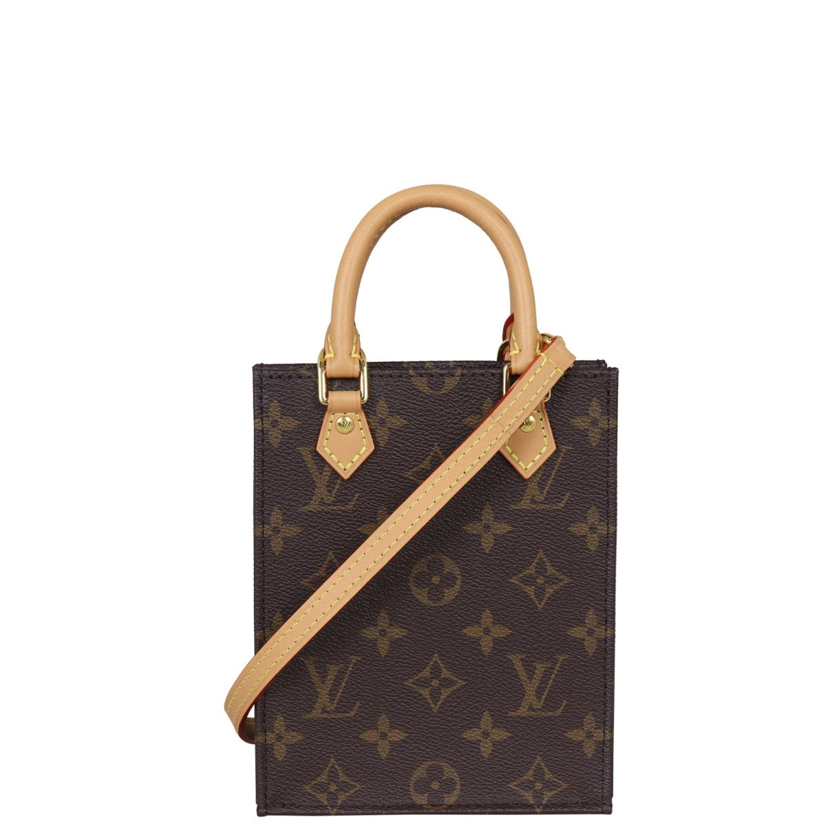 Louis Vuitton Petit Sac Plat Monogram Front with Strap