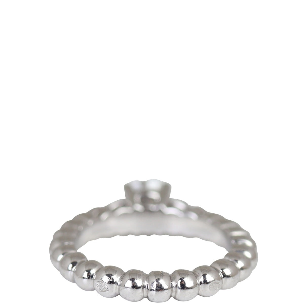 Van Cleef & Arpels Perlee Solitaire 18k White Gold Ring Back