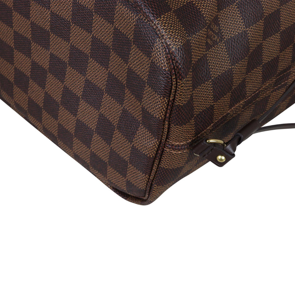 Louis Vuitton Neverfull MM Damier Ebene (no pouch) Corner Closeup