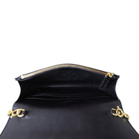 Saint Laurent Kate Tassel Chain Wallet Croc-Embossed Interior