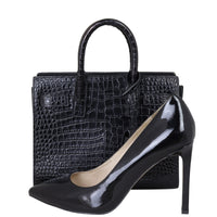 Saint Laurent Sac de Jour Nano Croc-Embossed Shoe