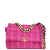 Chanel 19 Tweed Flap Bag Large | Pink