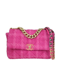 Chanel 19 Tweed Flap Bag Large | Pink