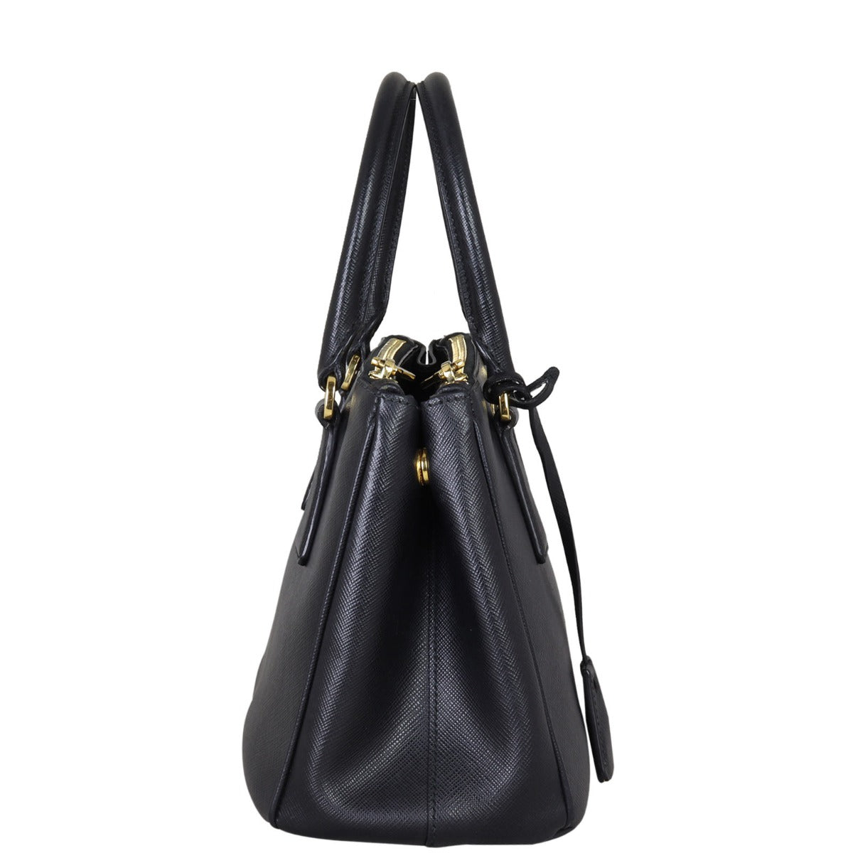 Prada Saffiano Lux Galleria Double Zip Tote Mini Side