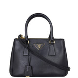 Prada Saffiano Lux Galleria Double Zip Tote Mini Front with Strap