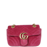 Gucci GG Marmont Velvet Mini Shoulder Bag Front