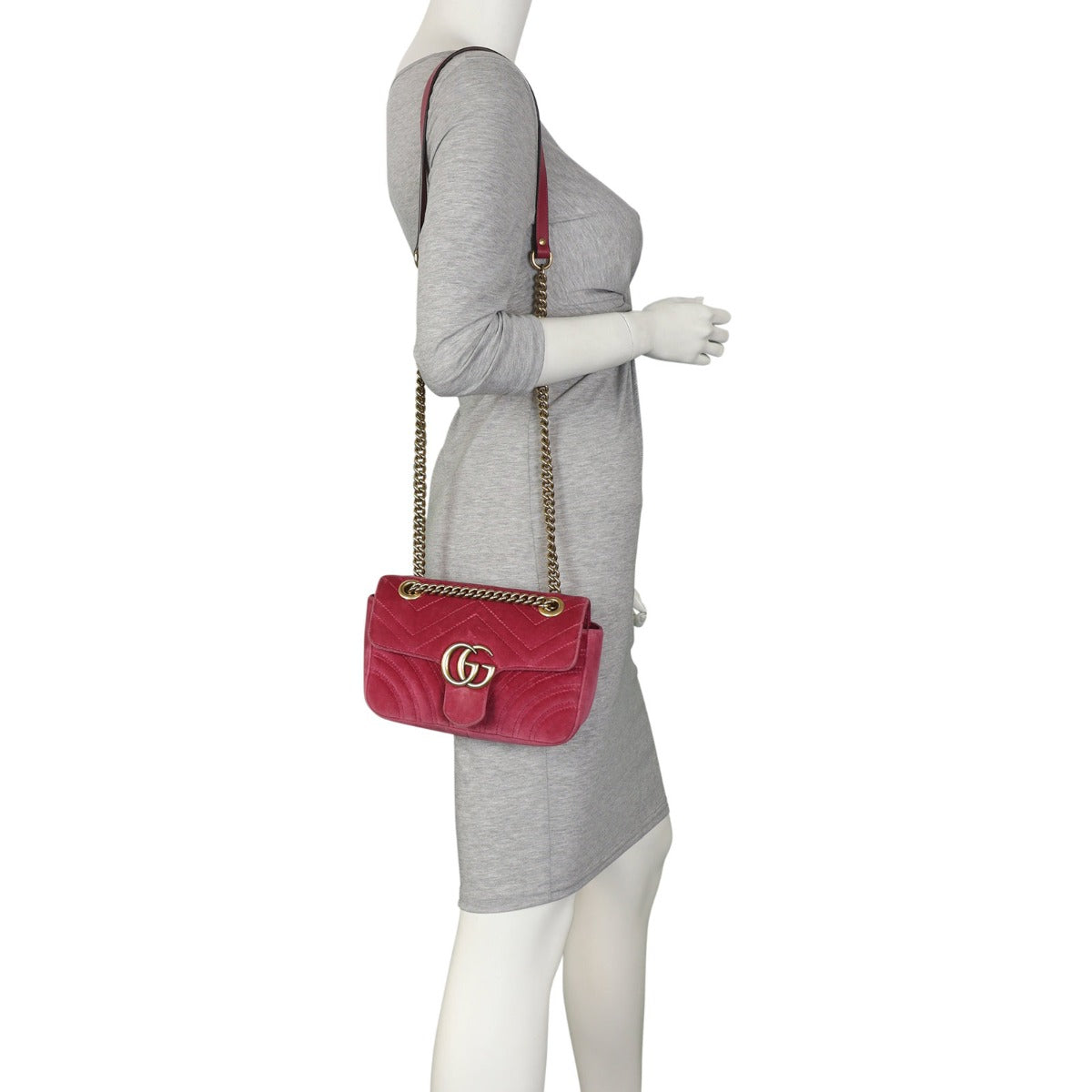 Gucci GG Marmont Velvet Mini Shoulder Bag  Mannequin