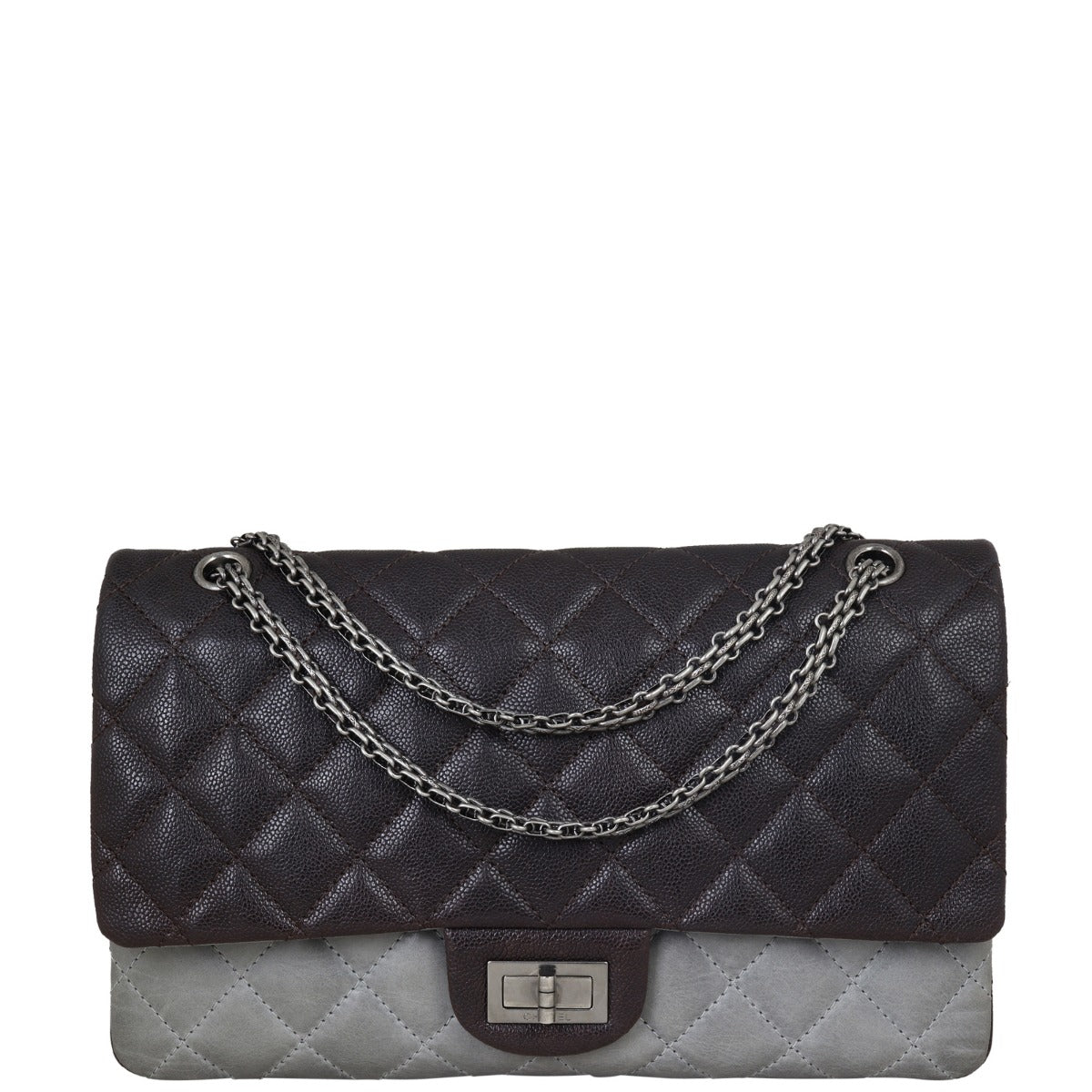 Chanel 2.55 Reissue 227 Double Flap Bag Front with Strap