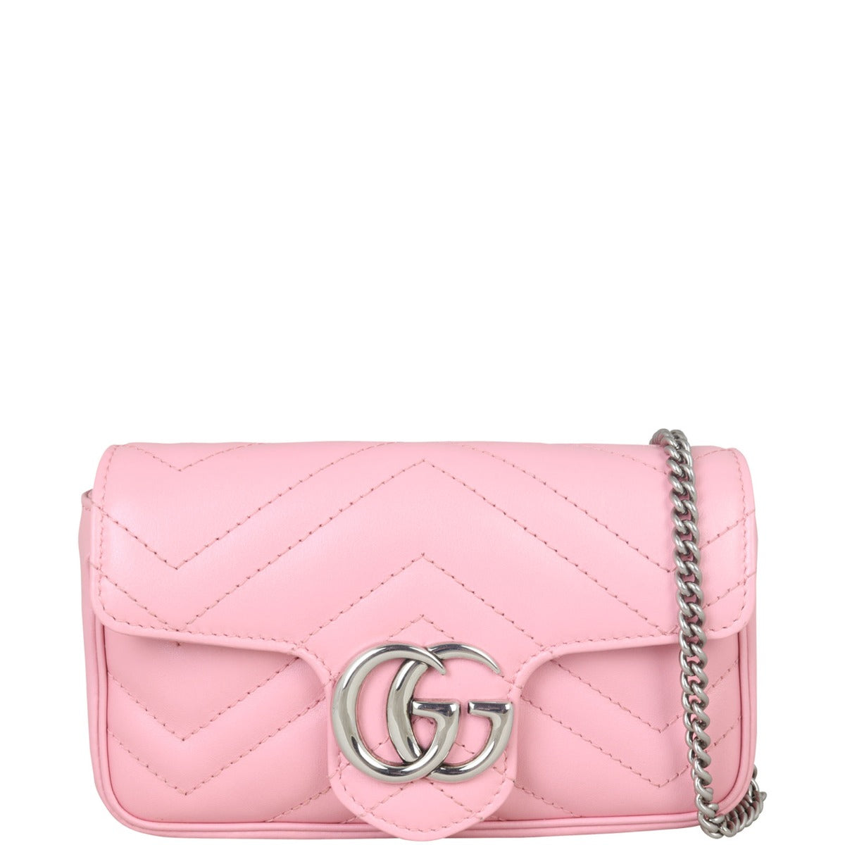 Gucci GG Marmont Super Mini Shoulder Bag Front with Strap