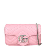 Gucci GG Marmont Super Mini Shoulder Bag Front with Strap