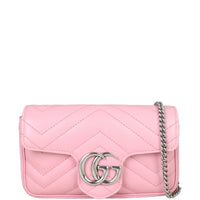 Gucci GG Marmont Super Mini Shoulder Bag Front with Strap