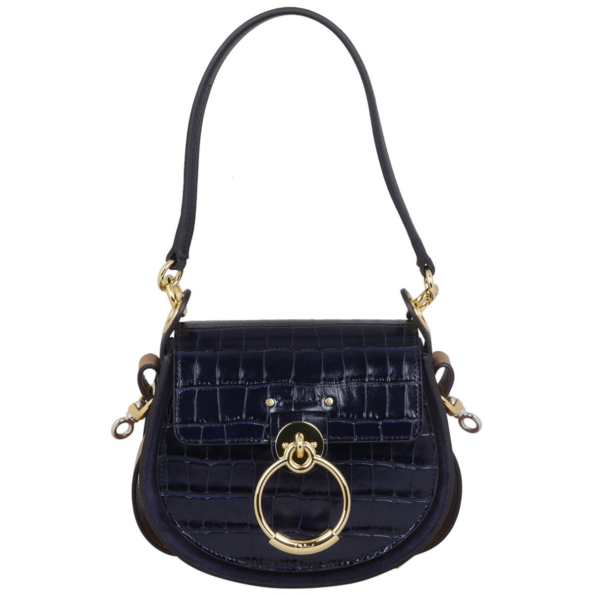 Chloe Tess Small Croc-Embossed Front