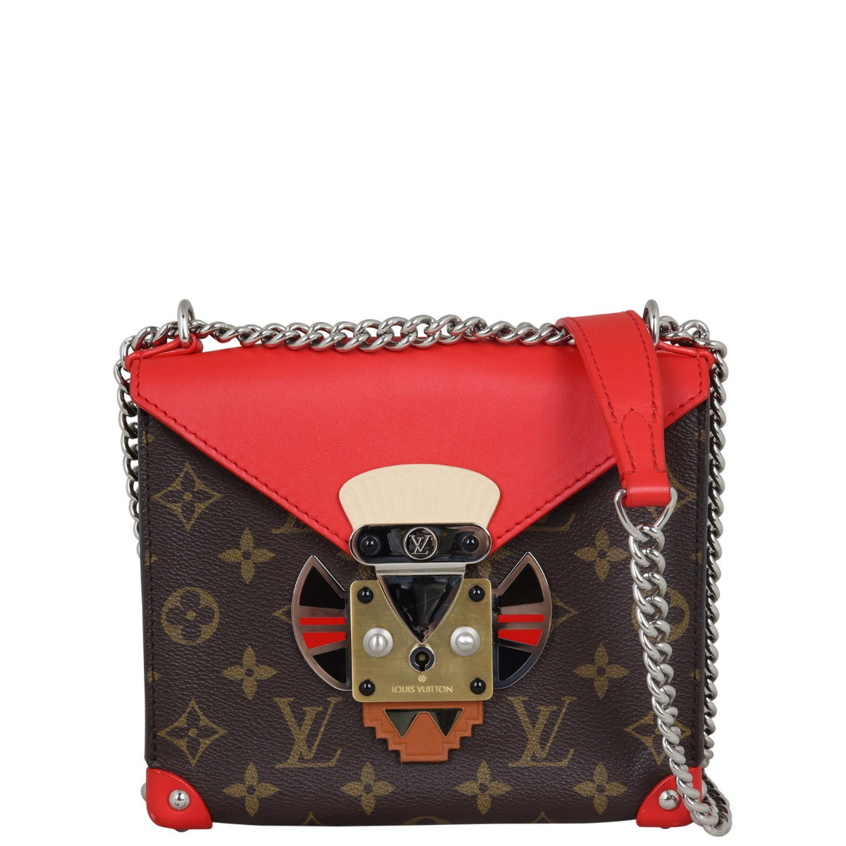 Louis Vuitton Tribal Mask Monogram Pochette PM Front with Strap