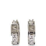 Tiffany & Co Atlas Open Hoop 18k White Gold Diamond Earrings