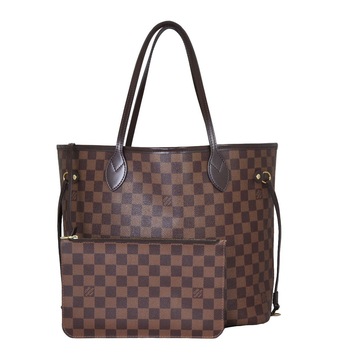 Louis Vuitton Neverfull MM Damier Ebene Front with Pouch
