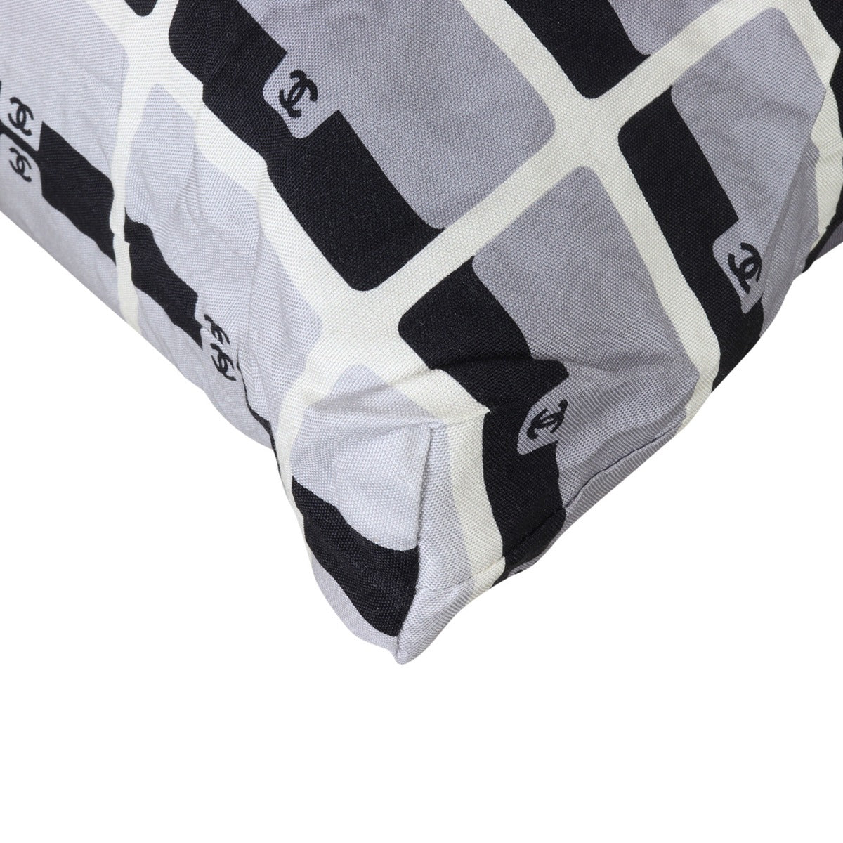 Chanel Fabric Tote with Chain Pouch Corner Closeup