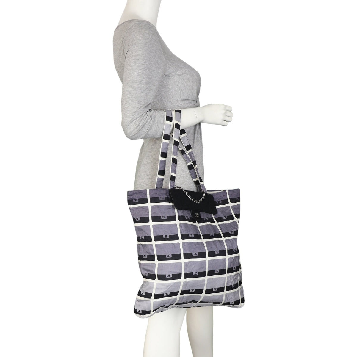 Chanel Fabric Tote with Chain Pouch Mannequin