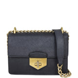 Prada Saffiano Turn Lock Chain Shoulder Bag Front with Strap