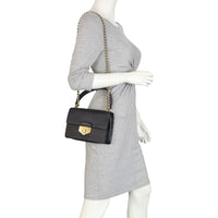 Prada Saffiano Turn Lock Chain Shoulder Bag Mannequin