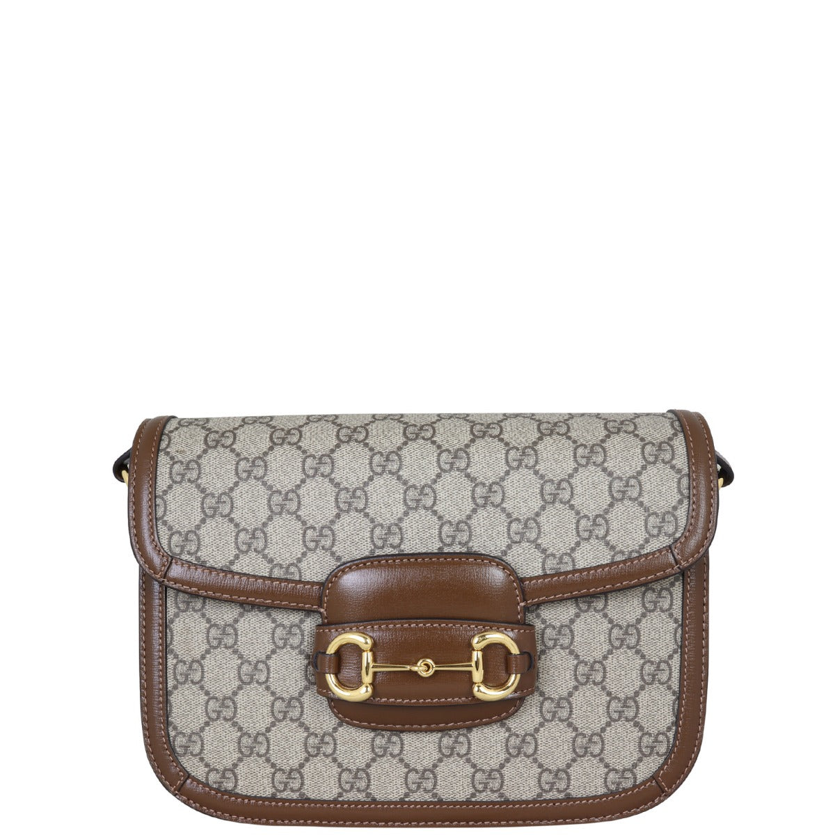 Gucci GG Supreme 1955 Horsebit Shoulder Bag Front