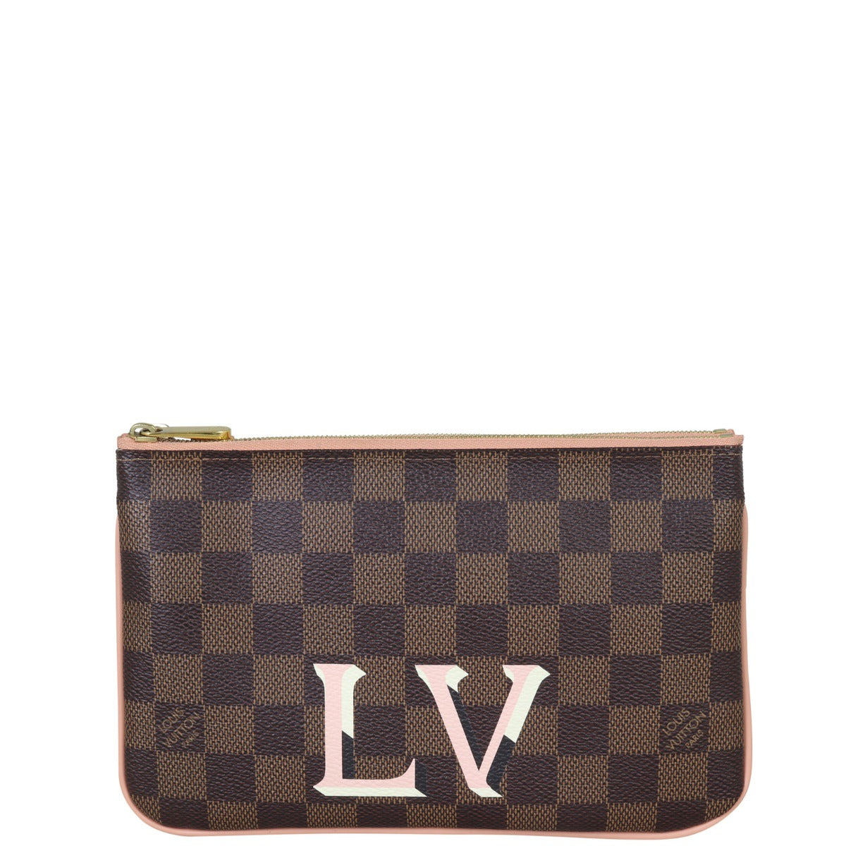Louis Vuitton Double Zip Pochette Damier Ebene Front