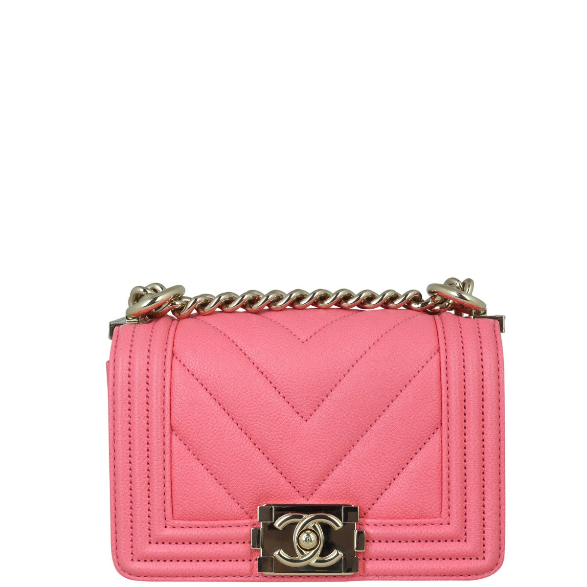 Chanel Boy Chevron Mini Front
