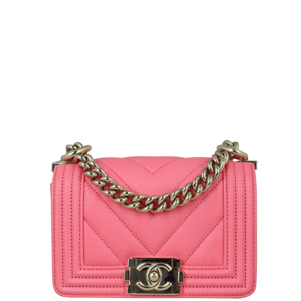Chanel Boy Chevron Mini Front with Strap