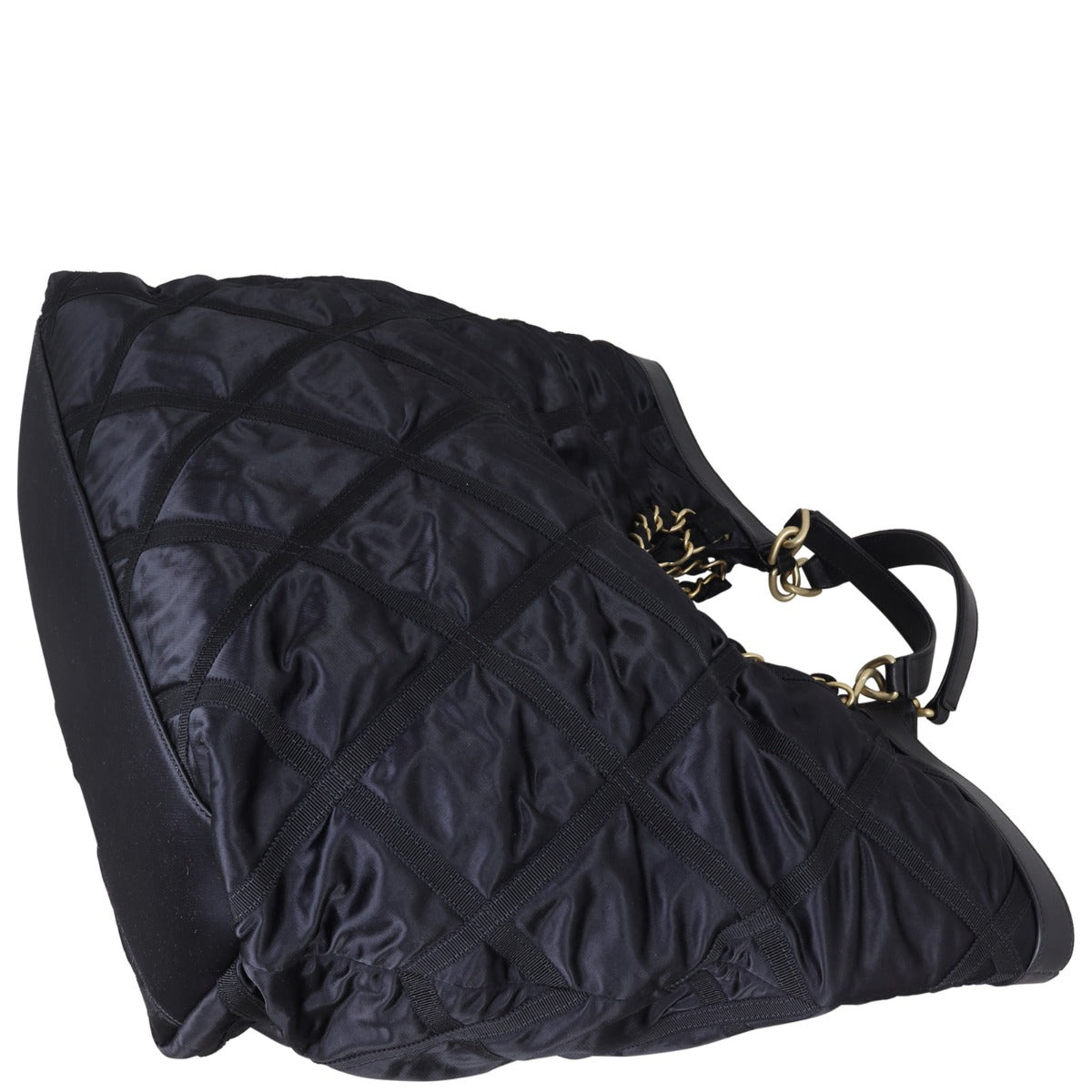 Chanel CC Nylon Maxi Shopping Tote Corner Distance