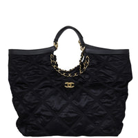 Chanel CC Nylon Maxi Shopping Tote Front