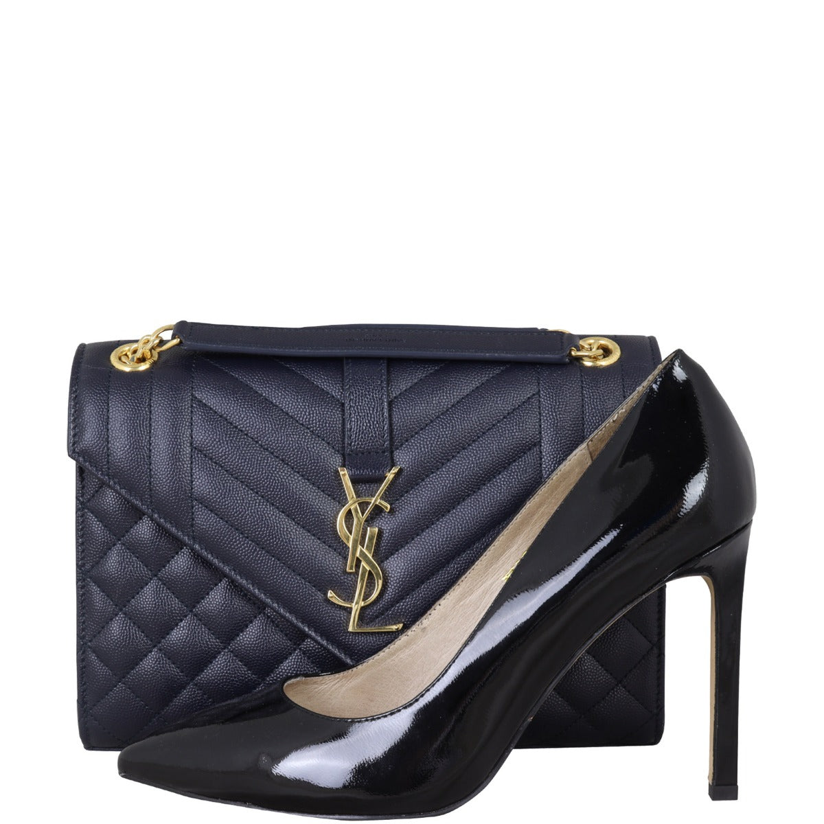 Saint Laurent Monogram Mix Matelasse Envelope Chain Bag Medium Shoe