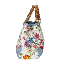 Gucci Bamboo Handle Floral Canvas Tote Side