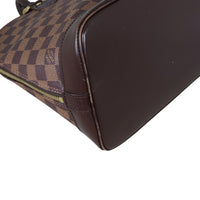 Louis Vuitton Alma PM Damier Ebene Corner Closeup