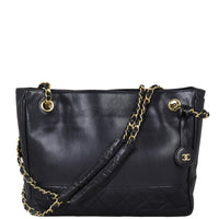 Chanel Vintage Shopping Tote Front Showing Chain