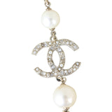 Chanel CC Logo Camellia Pearl Necklace 