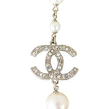 Chanel CC Logo Camellia Pearl Necklace 