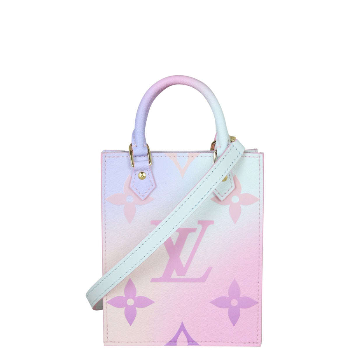 Louis Vuitton Petit Sac Plat Spring In The City Monogram Sunrise Front Showing Strap