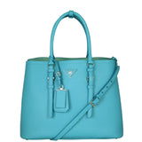 Prada Saffiano Cuir Double Bag Large Front With Strap