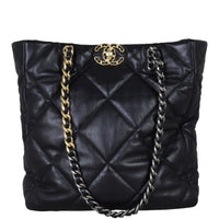 Chanel 19 Shopping Tote Front With Chain