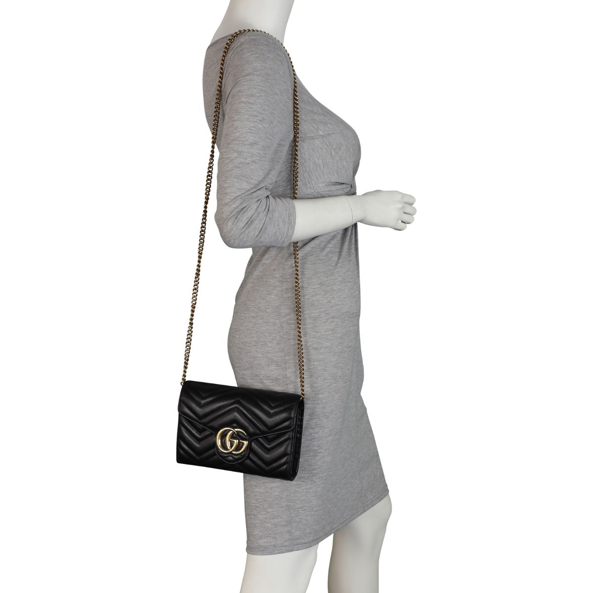 Gucci GG Marmont Matelasse Chain Wallet Mannequin