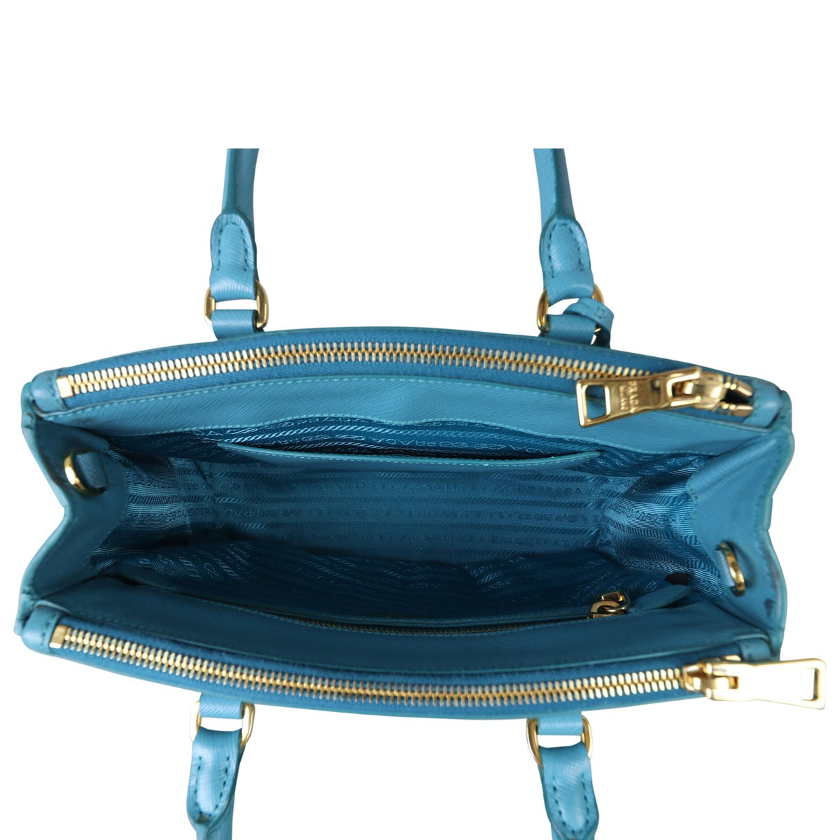 Prada Saffiano Lux Galleria Double Zip Tote Mini Whole Interior