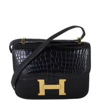 Hermes Constance 23 Porosus Crocodile Front With Strap