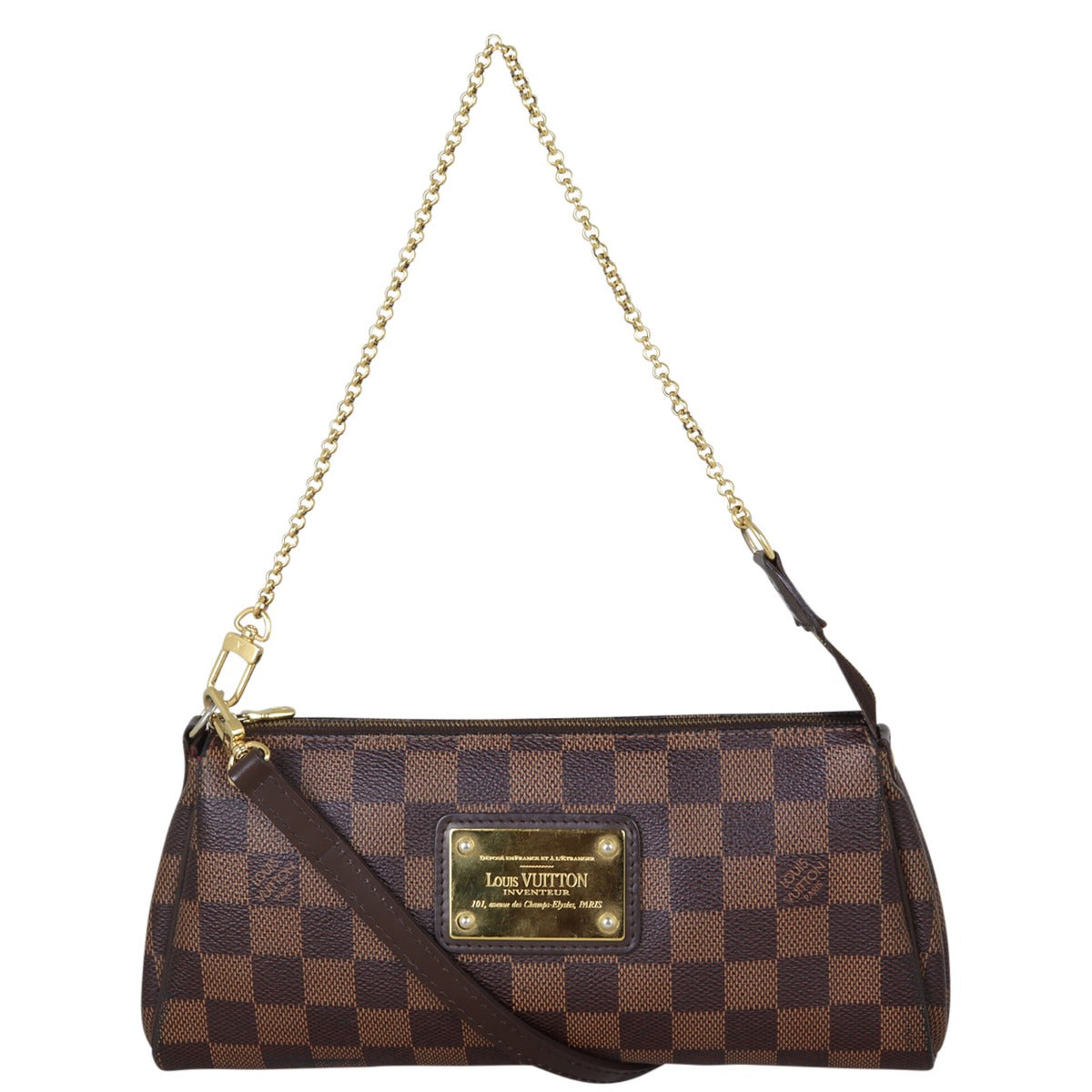 Louis Vuitton Eva Pochette Damier Ebene Front With Strap