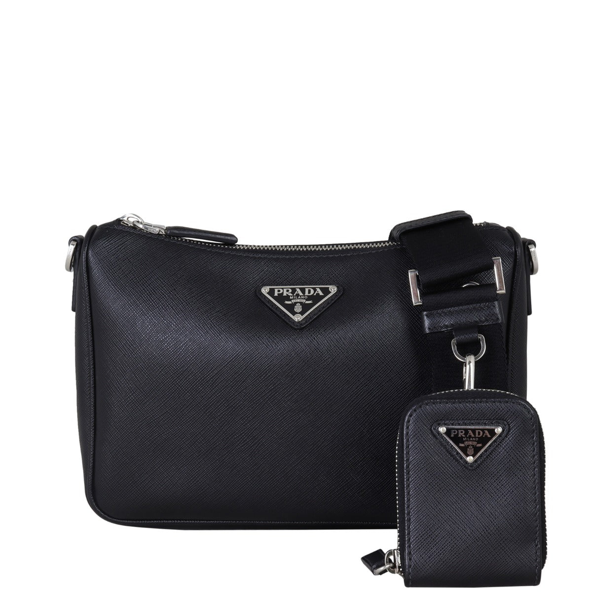 Prada Saffiano Shoulder Bag Front With Strap