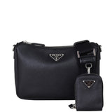 Prada Saffiano Shoulder Bag Front With Strap