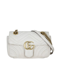 Gucci GG Marmont Matelasse Mini Shoulder Bag Front With Strap